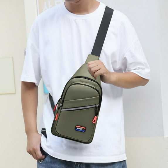 Fnochy Small Sling Bag for Men, Sling Backpack Chest Daypack Crossbody Backpack for Travel Sports Running Hiking, Sling Backpack Daypack Fanny Pack Crossbody Bags for Hiking Travel Sports Running