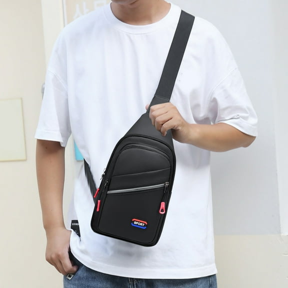 Fnochy Small Sling Bag for Men, Sling Backpack Chest Daypack Crossbody Backpack for Travel Sports Running Hiking, Sling Backpack Daypack Fanny Pack Crossbody Bags for Hiking Travel Sports Running