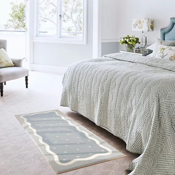 Fnochy Soft Runner Rugs for Bedroom Living Room Plush Fluffy Rug 16x31.5 Inch, Shag Furry Area Rug Carpet Non Shedding for Nursery Children Kids Girls Room Home Decorative, Gray