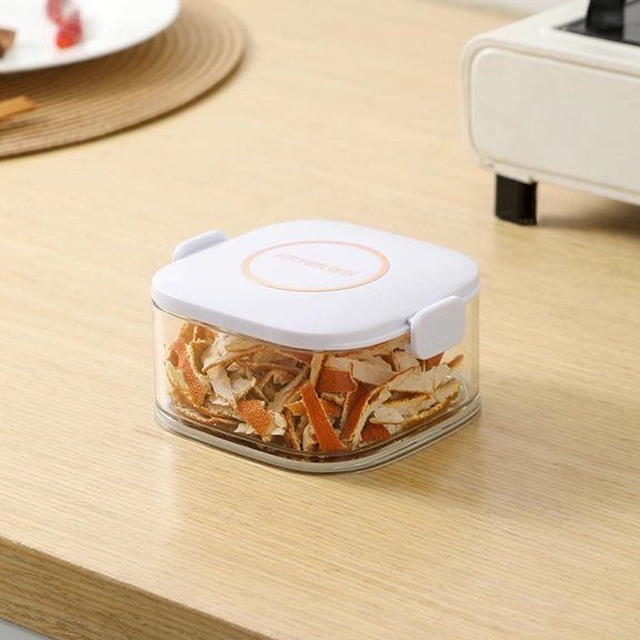 Fnochy Spice Organizer Kitchen Storage Box Transparent Sealed Jars Condiment Seasoning Containers Stackable Portable ABS Plastic Space-Saving Design for Home Office Use