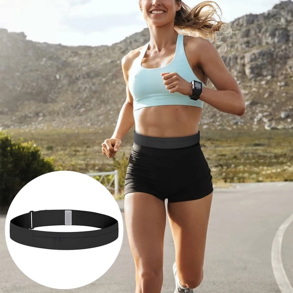 Fnochy Sports Running Belt Pouch - Classic Waist Bag for Phone, Accessories & Essentials - Waterproof, Breathable, Multi-Pocket Design for Men & Women - Ideal for Running, Hiking, Fitness & Travel