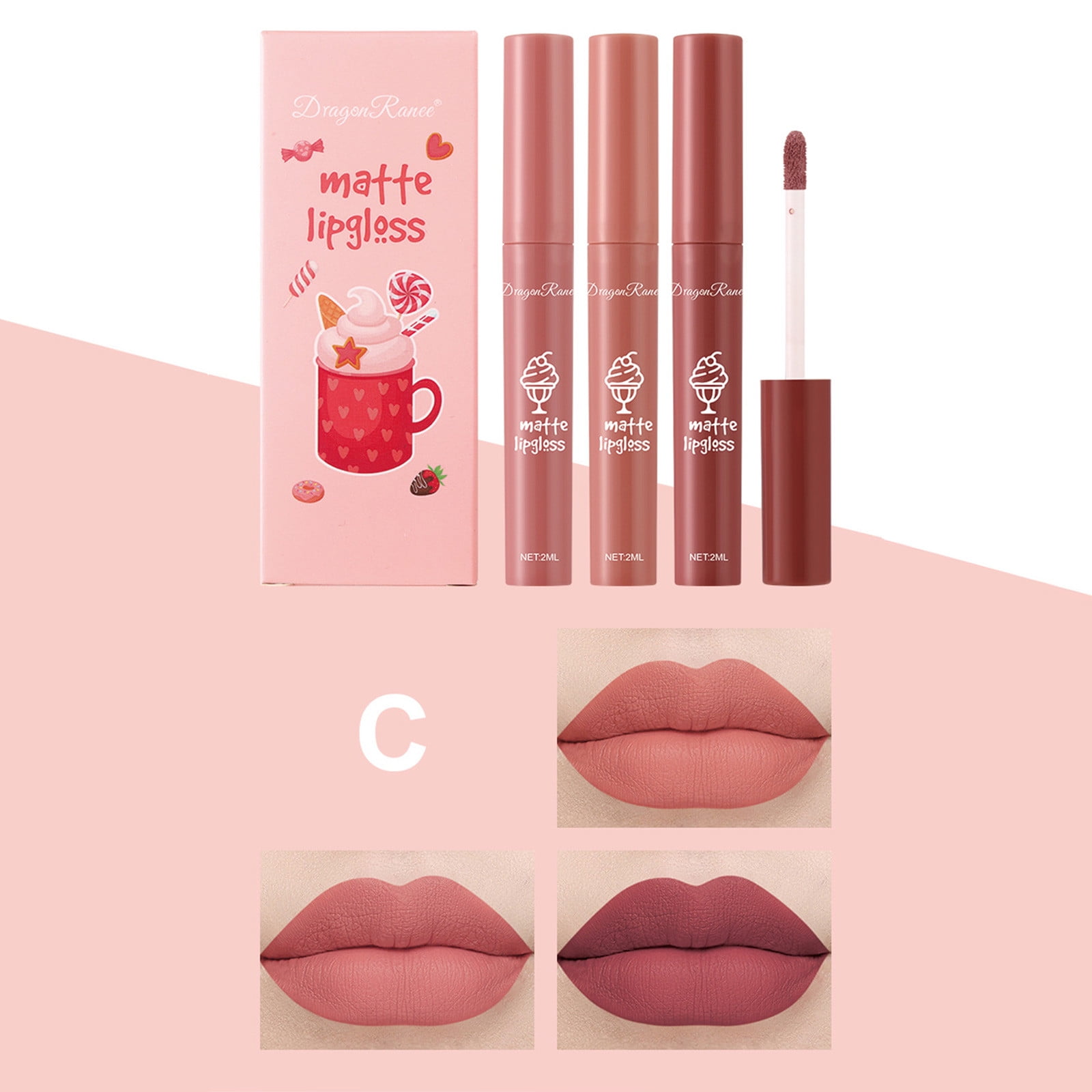 Fnochy Tinted Lip Balm Set Matte Lip Gloss Lipstick