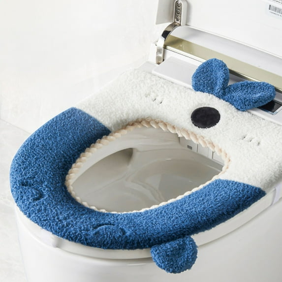 Fnochy Toilet Seat Cover, Embroidered Toilet Seat, Comfortable Bathroom Accessory, Easy Clean Toilet Mat, Durable Universal Design for Hygiene