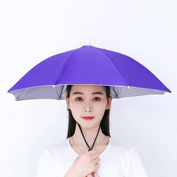 Fnochy Umbrella Hat, 27.2 inch Fishing Umbrella Hat Hands Free UV Protection Umbrella Cap Adjustable Headwear, for Fishing Golf Camping Beach Gardening Sunshade Outdoor