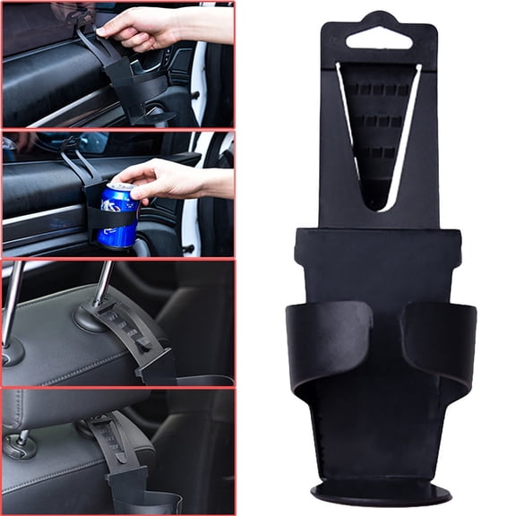Fnochy Universal Car Cup Holder Mount for Door Window Headrest, Drink Bottle Stand with Easy Installation, Sturdy ABS PE Construction, Compact Storage Solution