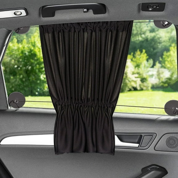 Fnochy Universal Car Sunshade Side Window Heat Insulation Privacy Shield, 2-Pack Easy-Install Suction Cup Sunscreen Curtain for Vehicle Interior Protection