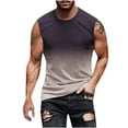 thumbnail image 1 of Fnochy Up to 50% Off Men's Gradient Sleeveless Tank Top Regular Non Positioning Print Pullover Round Neck Sleeveless T-shirt Casual Sports Tank Top, 1 of 4
