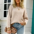 thumbnail image 1 of Fnochy Vintage Winter Sweaters for Women Fashion Sweater Coat Top Splicing Loose Sleeve Splicing Coat, 1 of 8