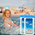 thumbnail image 1 of Fnochy Waterproof Phone Pouch IPX8 30M Submersible Transparent Touchscreen Case for Smartphones Under 7.2 Inches, Floating Lanyard for Swimming Diving Beach Kayaking Snorkeling, 2 Pack, 1 of 9
