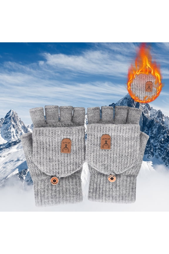 Winter Warm Gloves USB Heating Gloves, Plush Flip Gloves for Office Work, Gaming, and Home Use, Rechargeable Hand Warmers, Cozy Heated Gloves for Cold Weather