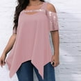 thumbnail image 1 of Fnochy Women Shirts Clerance Casual Short Sleeve Fashion Round Neck Short Sleeve Loose Comfortable Blouse Tops, 1 of 8