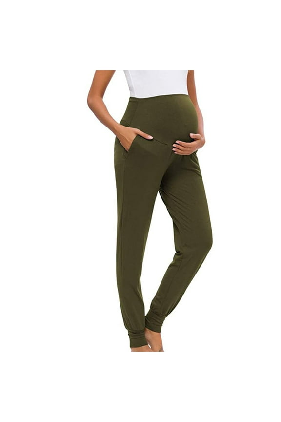 Women's Maternity Quick-Dry Pants Workout Scrub Joggers Pregnancy Sweatpants