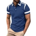 thumbnail image 1 of Fnooota Big & Tall Men's Casual Polo Shirts, Business Pullover Collared Short Sleeve Summer Tops Navy Size 3XL, 1 of 3