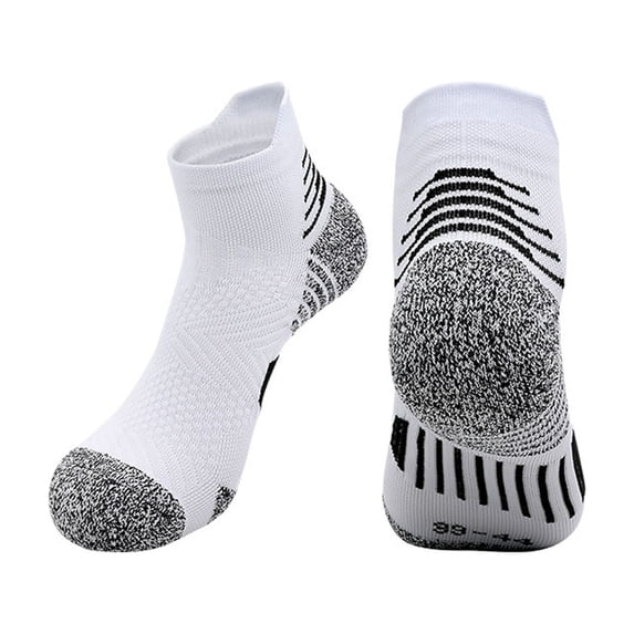 Mooqilaa Boys Ankle Socks, Color Block Sports Breathable Non Slip Athletic Socks White Size 5-16T