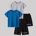 thumbnail image 1 of Fnooota Boys Athletic Outfit Sets Size 8, 2 PC Quick-drying Short Sleeve Basketball Activewear Clothing Sets Dark Blue Size 8, 1 of 7