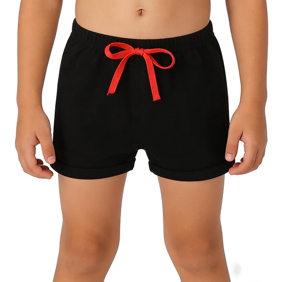 Fnooota Boys Athletic Shorts, Elastic Waist Running Casual Summer Kids Shorts Black Size 8