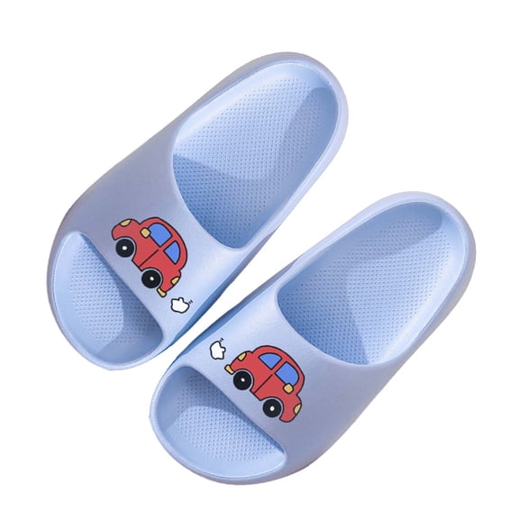 Fnooota Boys Slide Sandals, Casual Open Toe Non Slip Slip On Summer Shoes Sky Blue Size 12-12.5(Little Kids)