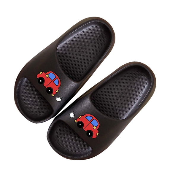 Fnooota Boys Slide Sandals, Slip On Casual Open Toe Non Slip Summer Shoes Black Size 13-13.5(Little Kids)(Little Kids)