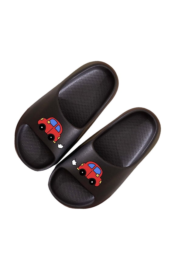 Boys Slide Sandals, Slip On Casual Open Toe Non Slip Summer Shoes Black Size 13-13.5(Little Kids)(Little Kids)
