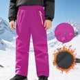 thumbnail image 1 of Mooqilaa Boys Snow Pants, Fleece Lined Waterproof Elastic Waist Thermal Ski Pants with Zipper Pockets Hot Pink Size 15-16 T, 1 of 9