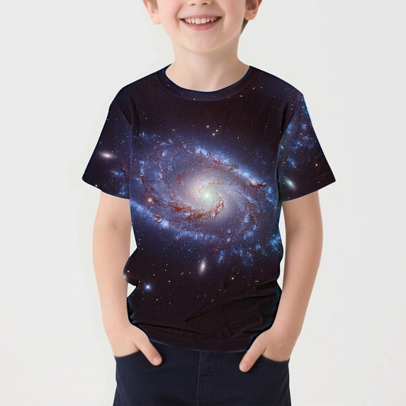 Fnooota Boys T Shirts, Casual Graphic Crew Neck Short Sleeve Summer Tops Multicolor Size 10-12