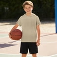 thumbnail image 1 of FSYBOA Boys T Shirts, Running Casual Short Sleeve Sports Summer Tops Coffee Size 14-16, 1 of 7