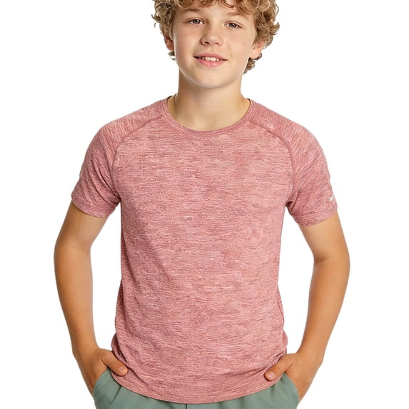 Fnooota Boys T Shirts, Summer Quick-drying Short Sleeve Running Athletic Tops Pink Size 14