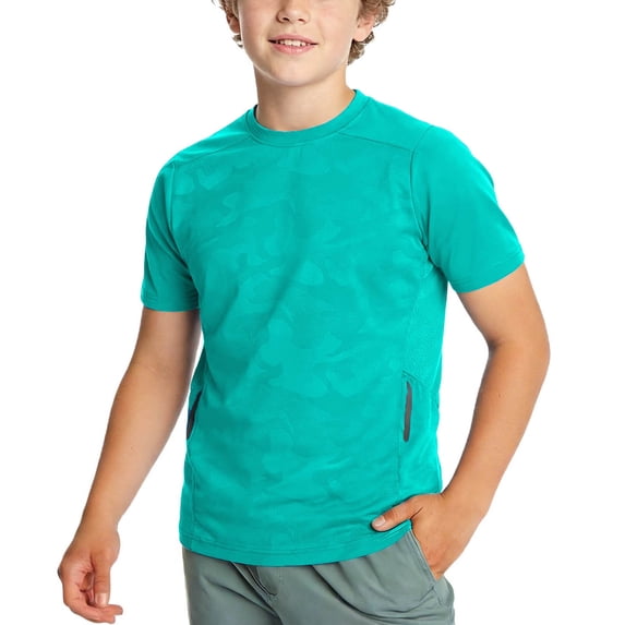 Fnooota Boys T Shirts, Summer Short Sleeve Quick-drying Sports Athletic Tops Green Size 8