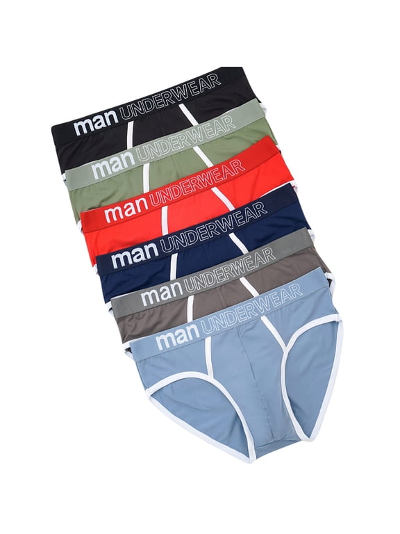 Briefs for Men, Mid-Rise Soft Stretch Breathable Men's Underwear Multicolor Size L