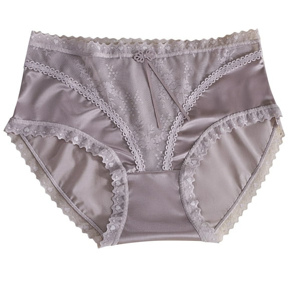 Fnooota Briefs for Women, Stretch Seamless Mid Waist Tummy Control Women's Underwear Purple Size L