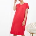 thumbnail image 1 of Fnooota Built in Bra Nightgowns for Women, Cotton Loose Plus Size Casual Summer Sleepwear Red Size XL, 1 of 7