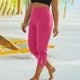 thumbnail image 1 of Fnooota Capri Leggings for Women, Summer Yoga High Waist Stretchy Capri Pants Hot Pink Size M, 1 of 9