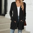 thumbnail image 1 of Fnooota Cardigan Sweaters for Women, Long Sleeve Spring and Autumn Outerwear with Pockets Black Size S, 1 of 6