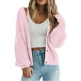 thumbnail image 1 of Fnooota Cardigan Sweaters for Women, Open Front Lightweight Loose Fit Knitted Womens Sweaters Pink Size M, 1 of 4
