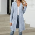 thumbnail image 1 of Fnooota Cardigan Sweaters for Women, Spring and Autumn Long Sleeve Outerwear with Pockets Light Blue Size 2XL, 1 of 7