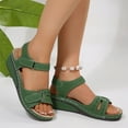 thumbnail image 1 of Fnooota Comfort Sandals for Women, Wide Width Open Toe Ankle Strap Daily Summer Shoes Green Size 9, 1 of 1