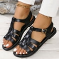 thumbnail image 1 of Fnooota Comfort Sandals for Women&nbsp;, Ankle Strap Work Platform Open Toe Summer Shoes Sandals Black Size 8.5, 1 of 9