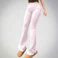 thumbnail image 1 of Fnooota Flare Pants for Women, Casual Stretchy Athletic Elastic Waist Work Pants Pink Size 2XL, 1 of 9