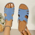 thumbnail image 1 of Fnooota Flat Sandals for Women, Clearance Open Toe Platform Slip On Summer Shoes Sandals Blue Size 9.5, 1 of 9