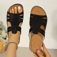 thumbnail image 1 of Fnooota Flat Sandals for Women, Platform Open Toe Slip On Summer Shoes Sandals Black Size 7, 1 of 9