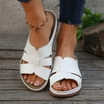 thumbnail image 1 of Fnooota Flat Sandals for Women, Work Open Toe Slip On Platform Summer Shoes Sandals White Size 6.5, 1 of 9