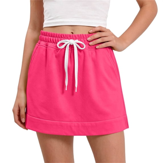 Mooqilaa Girls Athletic Shorts, Cotton Summer Elastic Waist Running Kids Shorts with Pockets Hot Pink Size 4-5T