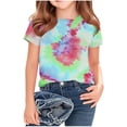 thumbnail image 1 of FSYBOA Girls Graphic Tees, Casual Pullover Crew Neck Short Sleeve Summer Tops Red Size 7-8 T, 1 of 4