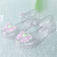 thumbnail image 1 of Fnooota Girls Jelly Sandals, Adjustable Strap Non Slip Closed Toe Princess Summer Shoes White Size 11.5（Little Kids), 1 of 6
