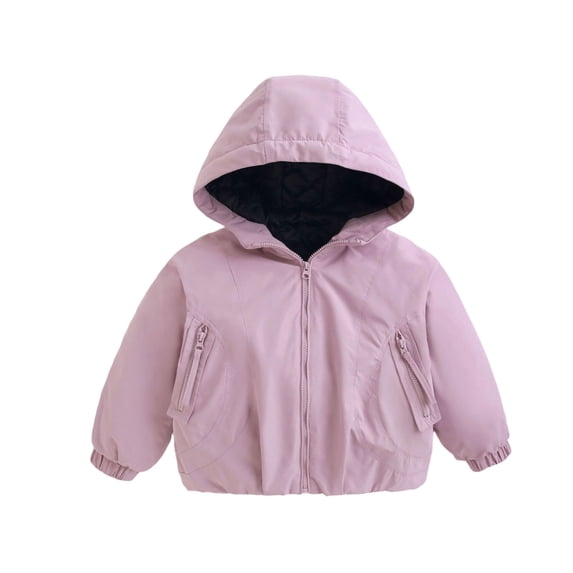 Fnooota Girls Puffer Jackets, Fashion Warm Long Sleeve Hooded Winter Outerwear with Pockets Purple Size 9-10 T