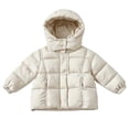 thumbnail image 1 of Fnooota Girls Puffer Jackets, Outdoor Warm Long Sleeve Zip up Winter Outerwear with Pockets Beige Size 4-5 T, 1 of 5