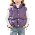 thumbnail image 1 of Fnooota Girls Puffer Vests Size 8 T, Warm Casual Sleeveless Lightweight Outerwear Vests Purple, 1 of 6