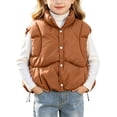 thumbnail image 1 of Fnooota Girls Puffer Vests, Warm Casual Lightweight Sleeveless Outerwear Vests Orange Size 6 T, 1 of 6