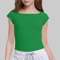 thumbnail image 1 of Fnooota Girls T Shirts, Side Slit Crew Neck Short Sleeve Casual Summer Tops Green Size 6, 1 of 7