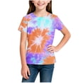 thumbnail image 1 of Fnooota Girls T Shirts, Soft Short Sleeve Tie Dye Crew Neck Summer Tops Orange Size 7-8, 1 of 3
